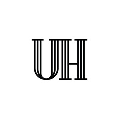 UH monogram logo design letter text name symbol monochrome logotype alphabet character simple logo
