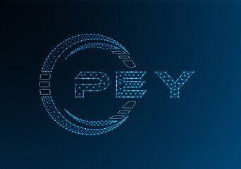 PEY low poly letter logo vector design. PEY lower poly logo design. Low poly logo.