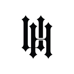 UH monogram logo design letter text name symbol monochrome logotype alphabet character simple logo