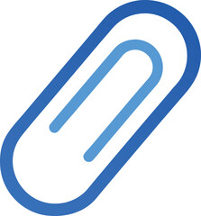 Simple blue paperclip vector illustration for document organization transparent background