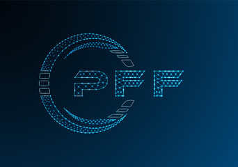 PFF low poly letter logo vector design. PFF lower poly logo design. Low poly logo.