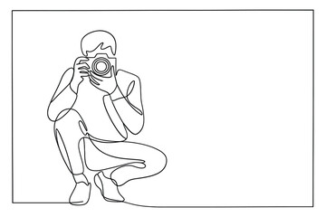Fototapeta premium Artist s sketch of a person taking a photograph