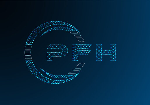 PFH low poly letter logo vector design. PFH lower poly logo design. Low poly logo.