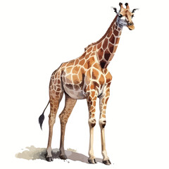 Elegant Giraffe Portrait with Distinctive Brown and Beige Patterning