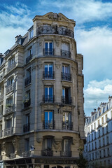 Paris, beautiful buildings, view from the coulee verte Rene-dumont in the 12th district, footpath
