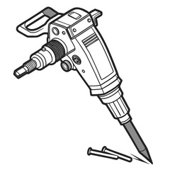 Jackhammer tool with chisel and drill bits construction heavy duty