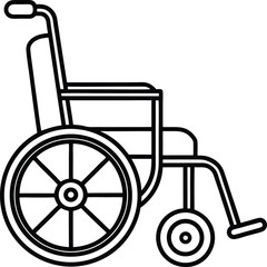 elegant-line-art-of-wheelchair--premium-healthcare.eps