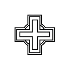 elegant-medical-cross-icon-in-line-art-style--mode.eps