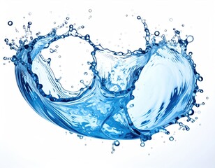 Fototapeta premium Captivating image of a dynamic water splash frozen in time against a clean white background, showcasing motion and droplets