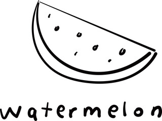 (Watermelon) hand drawn Fruit icons. Vector illustration.	