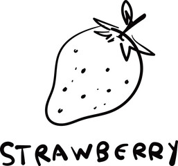 (Strawberry) hand drawn Fruit icons. Vector illustration.	