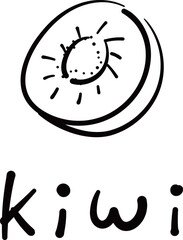 (kiwi) hand drawn Fruit icons. Vector illustration.	