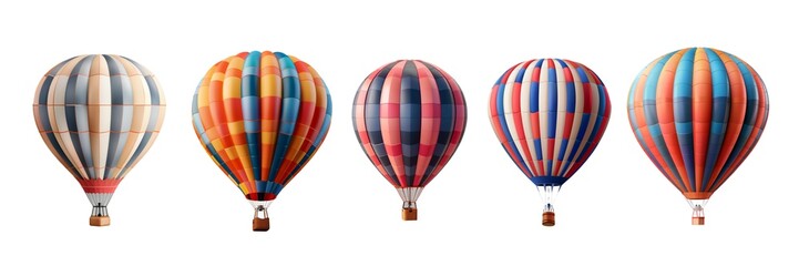 Fototapeta premium Set of Air Balloon Isolated on Transparent Background. PNG.