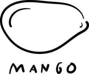 (Mango) hand drawn Fruit icons. Vector illustration.	