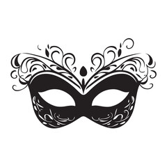 carnival mask silhouette vector icon 