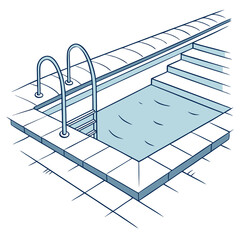 Swimming Pool With Ladder And Steps water blue