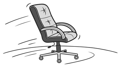 Swiveling office chair with motion lines swivel chair rolling chair