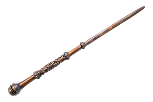 Intricately detailed witch wand isolated for fantasy and magic projects transparent background