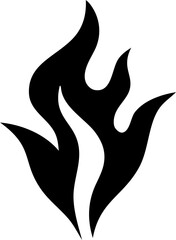 Fire Silhouette Vector | Flame Outline Clipart | Burning Heat Shape Design