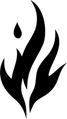 Fire Silhouette Vector | Flame Outline Clipart | Burning Heat Shape Design