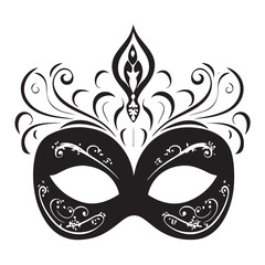 carnival mask silhouette vector icon 