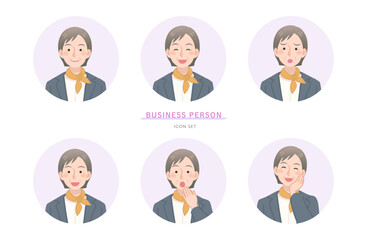 中年ビジネスパーソンのアイコンセット