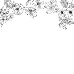 floral frame with flowers