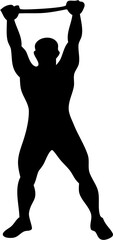 Fitness Silhouette Vector | Gym Workout Outline | Athlete Training Sport Design