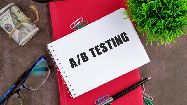Animation of A/B TESTING words. Learn how to implement A B testing techniques to enhance business strategies and technology concepts through engaging animation
