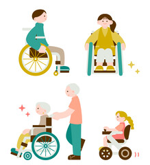 高齢者・若者・子ども・車椅子ユーザーの優しいイラスト