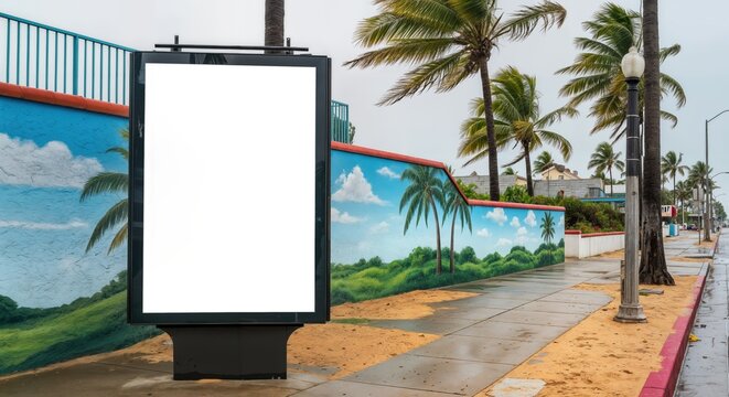 Blank vertical billboard mockups on street, advertising and promotional display.	