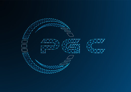 PGC low poly letter logo vector design. PGC lower poly logo design. Low poly logo.