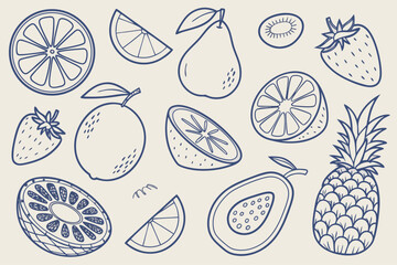 Assorted doodle icons including crowns and stars hand drawn