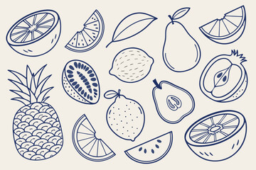 Black and White Doodle Set With Crown Arrows and Speech Bubbles