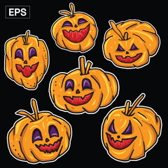 Smiling Halloween Pumpkin Graphic Illustration
