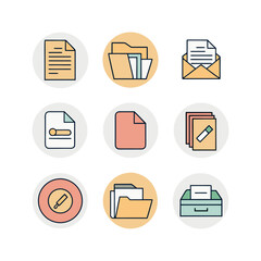 Document Icon Set Vector Illustration