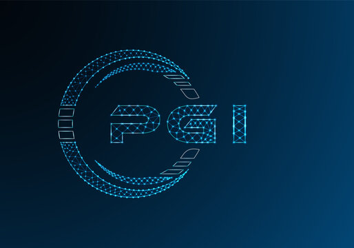 PGI low poly letter logo vector design. PGI lower poly logo design. Low poly logo.