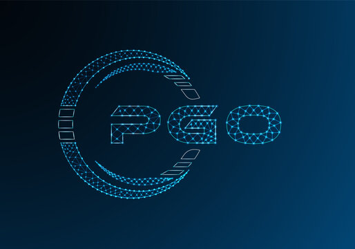PGO low poly letter logo vector design. PGO lower poly logo design. Low poly logo.