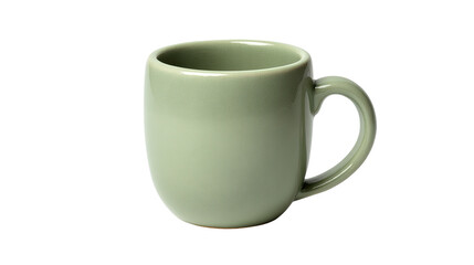 Light sage green mug, simple design, rounded shape