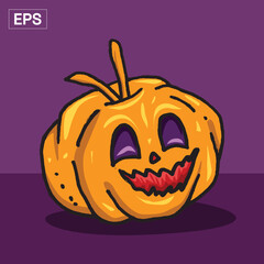 Smiling Halloween Pumpkin Graphic Illustration