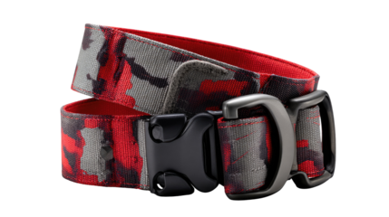 Red and gray camouflage belt,  double-sided,  with black buckle