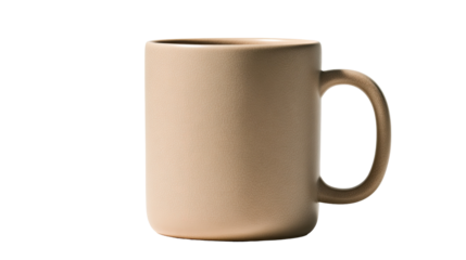 Beige ceramic mug, simple design (1)