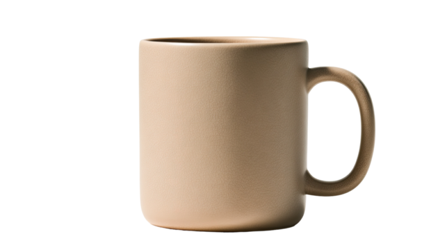 Beige ceramic mug, simple design (1)
