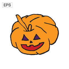 Smiling Halloween Pumpkin Graphic Illustration
