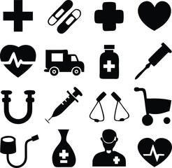 Syringe, Doctor, Nurse cap, Pill, Ambulance, Icon File