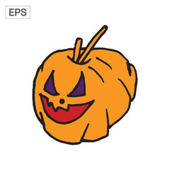 Smiling Halloween Pumpkin Graphic Illustration
