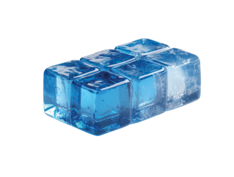 Blue gel freezer ice pack block isolated on transparent background, Clipart png

