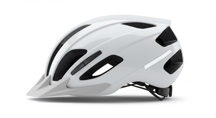 Fototapeta premium 白の自転車ヘルメット 安全でスタイリッシュなデザイン