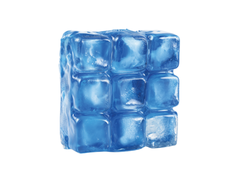 Blue gel freezer ice pack block isolated on transparent background, Clipart png
