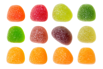  set of assorted gumdrops isolated on transparent background, Clipart png
